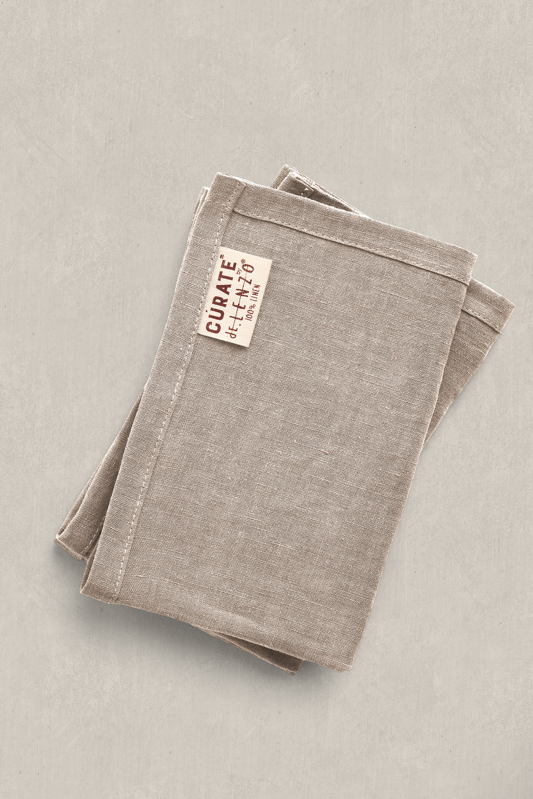 100% Washed Linen Cocktail Napkins - Natural with Classic Hemstitch (Set of 4)