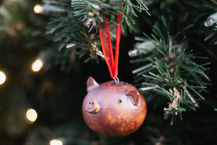 Handmade Cúrate Pig Ornament