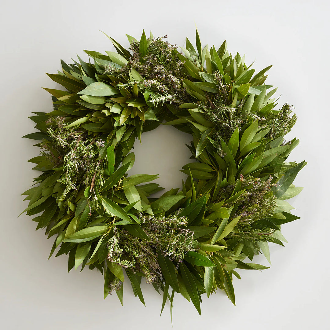 16" Edible Organic Bay Leaf and Rosemary Wreath (Free Shipping!)